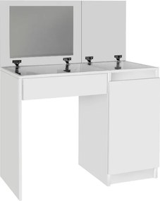 Τουαλέτα με καθρέπτη Huma Megapap χρώμα λευκό 90x45x118,2εκ.