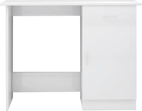 vidaXL Γραφείο Γυαλιστερό Λευκό 100 x 50 x 76 εκ. από Επεξ. Ξύλο