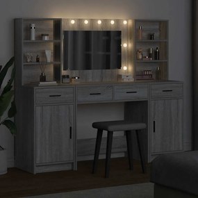 vidaXL Σετ Τραπεζιού Μακιγιάζ 3 pcs Γκρι sonoma 78.5 x 41 x 135 εκ