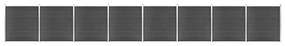 Σετ Πάνελ Περίφραξης Μαύρο 1391 x 186 εκ. από WPC - Μαύρο
