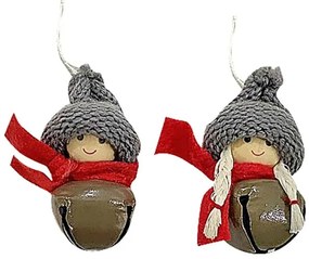 Xmasfest Στολίδι Φιγούρα Με Καμπανάκι 2Τμχ Υ6cm 93-3194