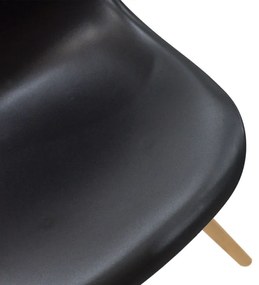 Καρέκλα Julita pakoworld PP μαύρο-φυσικό πόδι 46x50x82εκ (1 τεμάχια)