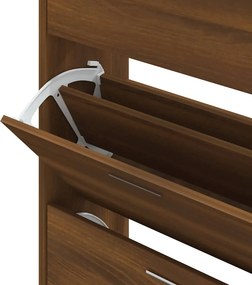 vidaXL Παπουτσοθήκη Καφέ Δρυς 63x24x104 εκ. από Επεξεργασμένο Ξύλο