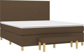 vidaXL Κρεβάτι Boxspring με Στρώμα Σκούρο Καφέ 160x200 εκ Υφασμάτινο