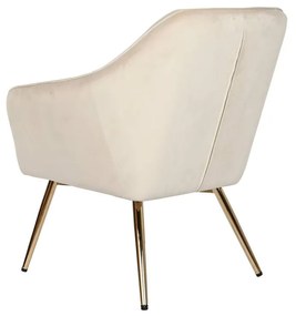 Κάθισμα DKD Home Decor Κρεμ Χρυσό Μέταλλο 74 x 74 x 90 cm