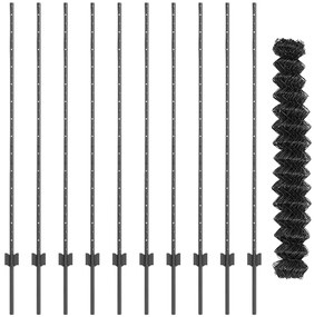 vidaXL Τεντώτο με στήριγμα Γκρι 1,4 x 10 m Χάλυβας και PVC