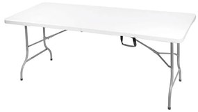 BLOW Τραπέζι Συνεδρίου - Catering Πτυσσόμενο (Βαλίτσα), HDPE Άσπρο, Μέταλλο Βαφή Γκρι 180x75x74cm ΕΟ179,W