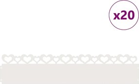 vidaXL Περιγράμματα γκαζόν 20 pcs Λευκό 103 x 0,05 x 22 εκ Ατσάλι