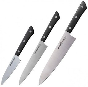 Μαχαίρια Harakiri SHR-0220B (Σετ 3τμχ) Black Samura Stainless Steel