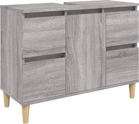 vidaXL Ντουλάπι Νιπτήρα Γκρι Sonoma 80 x 33 x 60εκ. Επεξεργασμένο Ξύλο