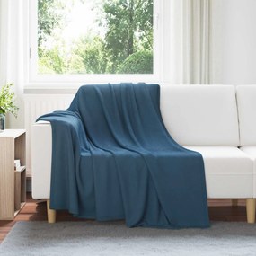 vidaXL Κουβέρτα Σκούρο μπλε 200 x 150 cm Μαλλί
