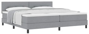 vidaXL Κρεβάτι box spring με στρώμα Ανοιχτό γκρι 200 x 200 cm ύφασμα