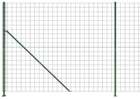 vidaXL Συρματόπλεγμα Περίφραξης Πράσινο 2x10 μ. με Βάσεις Φλάντζα