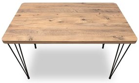 Σετ τραπεζαρία 5τμχ Roger - Viva Megapap Mdf - PP χρώμα ακακίας - μαύρο 120x70x75εκ.