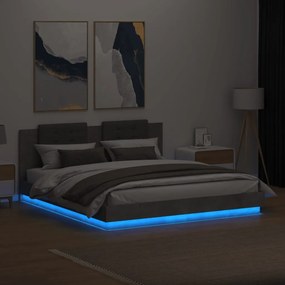 vidaXL Πλαίσιο Κρεβατιού με Κεφαλάρι και LED 200 x 200 εκ.
