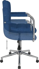 vidaXL Καρέκλα Γραφείου Περιστρεφόμενη Μπλε Υφασμάτινη