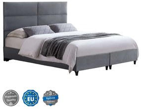 Κρεβάτι Milo HM616.10 Για Στρώμα 160x200cm Βελούδινο Grey Διπλό Βελούδο