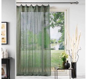 Κουρτίνα Χαμηλής Σκίασης Linka Douceur d'intérieur με κρίκους και διαστάσεις 140x240cm - Khaki