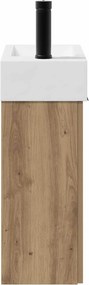 vidaXL Μονάδα μπάνιου με βρύση Artisan Δρυς 45,5 x 22,5 x 84 εκ