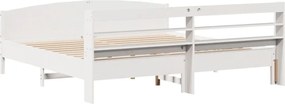 vidaXL Σκελετός Κρεβ. Χωρίς Στρώμα Λευκό 200x200 εκ Μασίφ Πεύκο