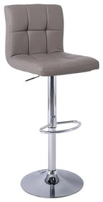 WOODWELL ΕΜ412,5LINO Σκαμπό BAR με Πλάτη, Χρώμιο, PU Cappuccino, Ρύθμιση Ύψους, Περιστρεφόμενο 44x50x62/92-83/113cm ΕΜ412,5