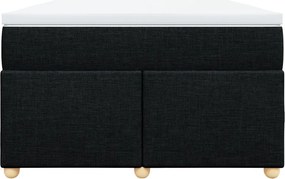 vidaXL Κρεβάτι Boxspring με Στρώμα Μαύρο 120x200 εκ. Υφασμάτινο