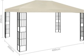 vidaXL Κιόσκι Κρεμ 3 x 4 μ.