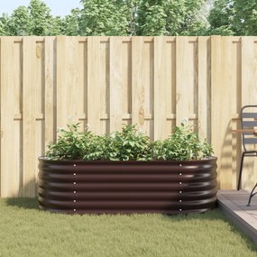 vidaXL Κήπος Ανυψωμένο Κρεβάτι Καφέ 160x80x44 εκ Γαλβανισμένο Ατσάλι