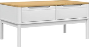 vidaXL Τραπεζάκι Σαλονιού FLORO Λευκό 99x55,5x45 εκ. Μασίφ Πεύκο