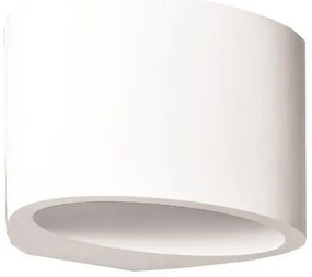 Απλίκα Τοίχου G9 1X6W Γύψος Οβάλ Medium 147-53300 Λευκό Eurolamp-147-53300-Λευκό 147-53300