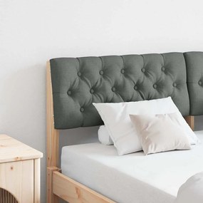 vidaXL Ταπετσαρισμένο κεφαλάρι Σκούρο Γκρι 160 cm Στερεά ξυλεία πεύκου