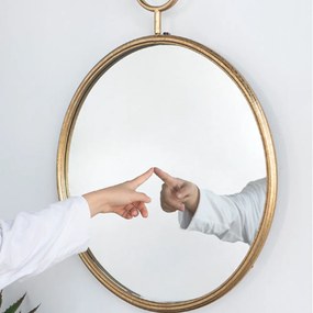 Artekko Mirror Καθρέπτης Τοίχου Μέταλλο Γυαλί Χρυσό (67x4.5x82)cm