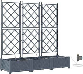 vidaXL Γλάστρα Κήπου 3 pcs Ανοιχτό Γκρι Ατσάλι