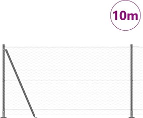 vidaXL Στύλος Περιφράξεων Γκρι 10 x 1,2 μ (50 χλστ πλέγμα)
