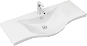 Drop Luna 100 Slim White Gloss 100x46 - Πάγκος με Νιπτήρα &amp; Καθρέπτη