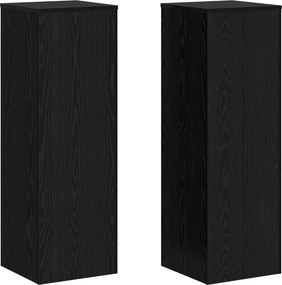vidaXL Βάση φυτών Μαύρη Οξυά 33 x 33 x 100 cm Επεξεργασμένο ξύλο