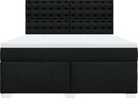 vidaXL Κρεβάτι Boxspring με Στρώμα Μαύρο 180x200 εκ. Υφασμάτινο