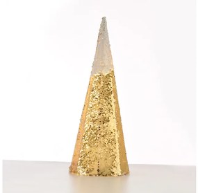 Λαμπάκια Champagne Gold White Sequin Cone Tree 35 WW LED Μπαταρίας 3ΧΑΑ IP20 X1135118 ACA X1135118 Λευκό-Χρυσό