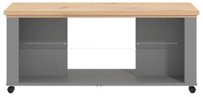 Τραπεζάκι Σαλονιού Valencia Γκρί Γραφίτης - Artisan Oak - Γκρί Μάτ 114,5x50,5x49 εκ. 114.5x50.5x49 εκ.