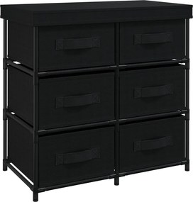 vidaXL Ντουλάπι με 6 Συρτάρια Μαύρο 55x29x55 εκ. Ατσάλι