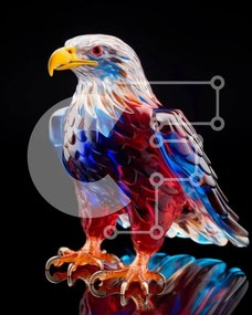 Intra Συλλεκτικό Ξύλινο Παζλ Plywood 4mm - Πολύχρωμο Γυάλινο Γλυπτό Αετού Σε Ξύλινο Κουτί - Διαστάσεις Puzzle: 10x10 cm – 25 κομμάτια