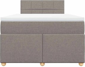 vidaXL Κρεβάτι Boxspring με Στρώμα Taupe 120x200 εκ. Υφασμάτινο