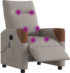 vidaXL Πολυθρόνα Μασάζ Ηλεκτρική Ανακλινόμενη Taupe Υφασμάτινη