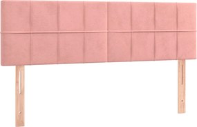 vidaXL Κρεβάτι Boxspring με Στρώμα Ροζ 140x190 εκ. Βελούδινο