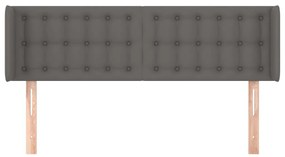 vidaXL Κεφαλάρι με Πτερύγια Γκρι 147x16x78/88 εκ. Συνθετικό Δέρμα