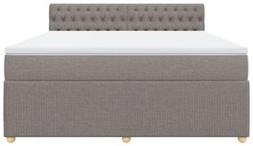 Κρεβάτι Boxspring με Στρώμα Taupe 180x200 εκ. Υφασμάτινο - Μπεζ-Γκρι