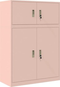 vidaXL Ντουλάπι αποθήκευσης 2 τμχ. Ροζ 90 x 40 x 130 cm Ατσάλι
