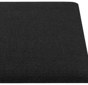 Πάνελ Τοίχου 12 τεμ. Μαύρος 90 x 30 εκ. 3,24 μ Υφασμα - Μαύρο