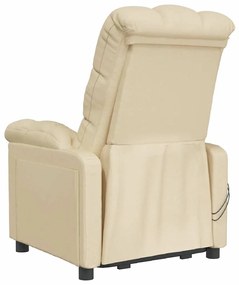 vidaXL Πολυθρόνα Μασάζ Ηλεκτρική Κρεμ Υφασμάτινη