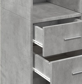 vidaXL Ντουλάπι Γκρι Σκυροδέματος 70x42,5x185 εκ. Επεξεργασμένο Ξύλο